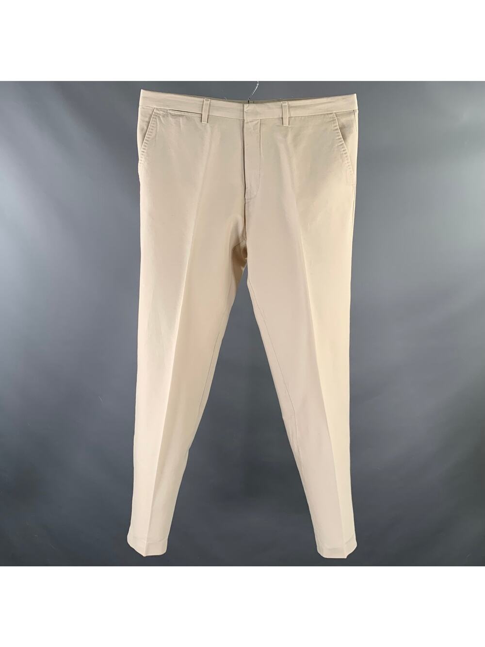 DRIES VAN NOTEN Size 31 Cream Cotton Flat Front Dress Pants